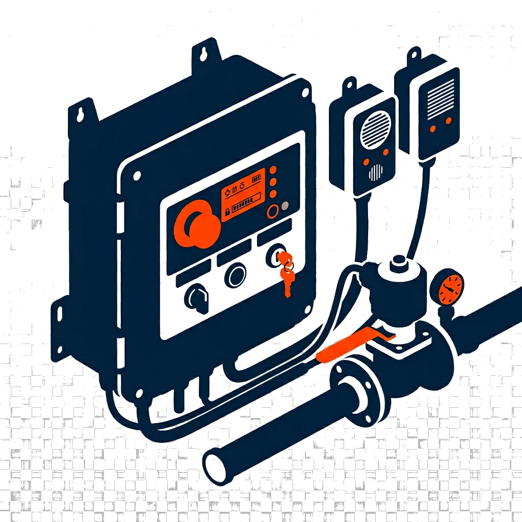 Gas interlock system icon for commercial gas fitters