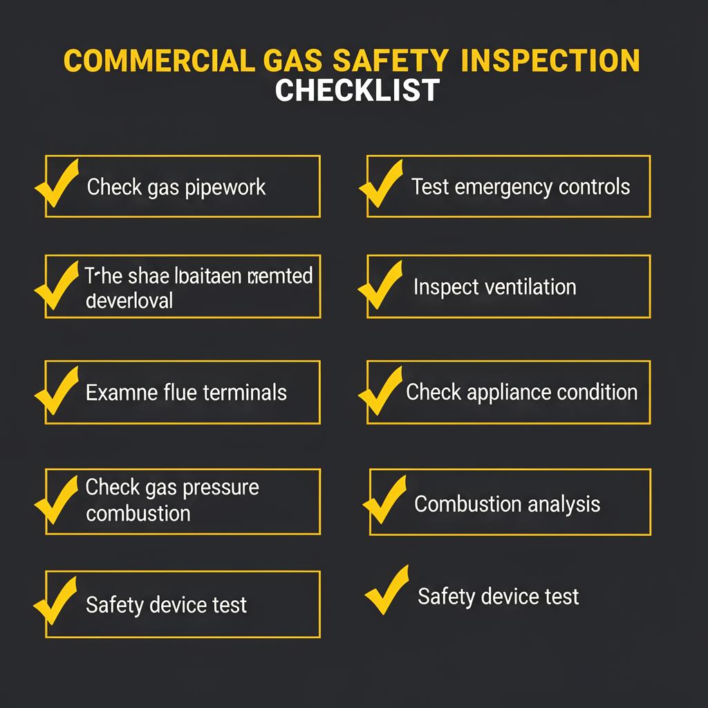 Commercial gas safety equipment and inspection checklist