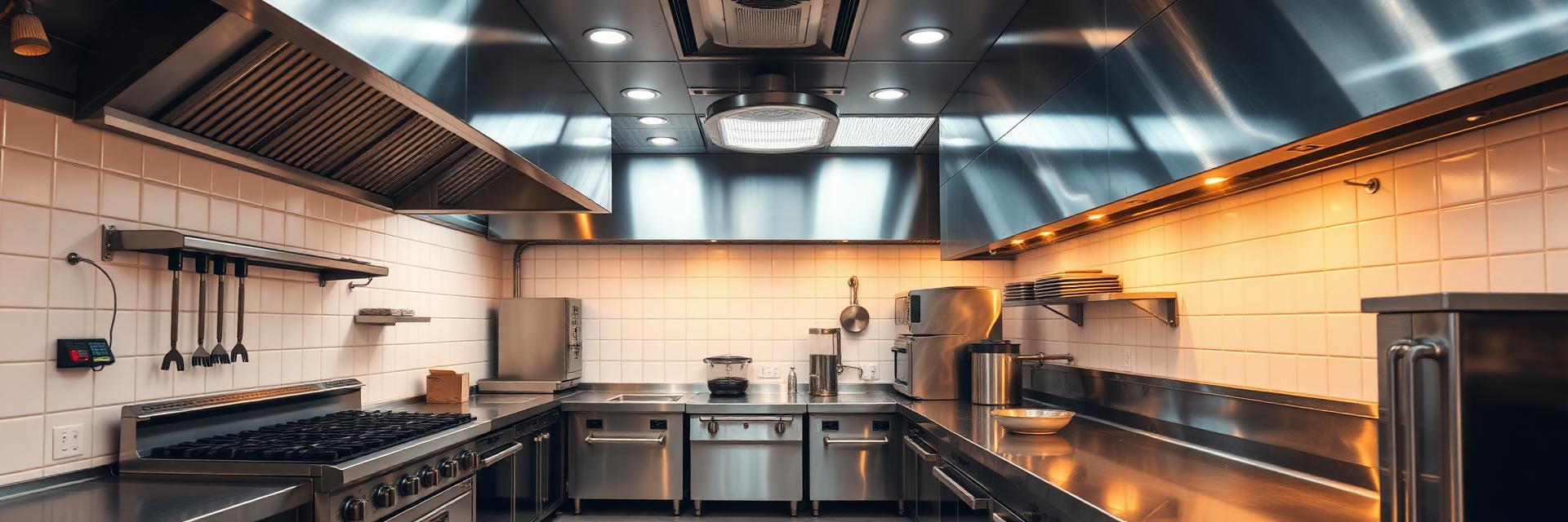 Gas heating installation in a commercial interior