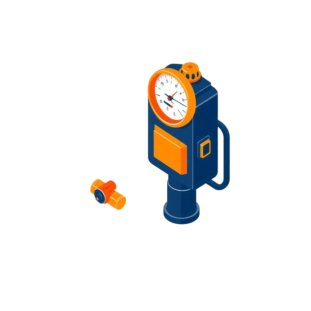 Industrial gas meter icon for commercial gas safety certificate services